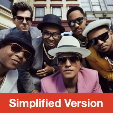 Uptown Funk by Mark Ronson feat; Bruno Mars- Simplified Drum Sheet Music